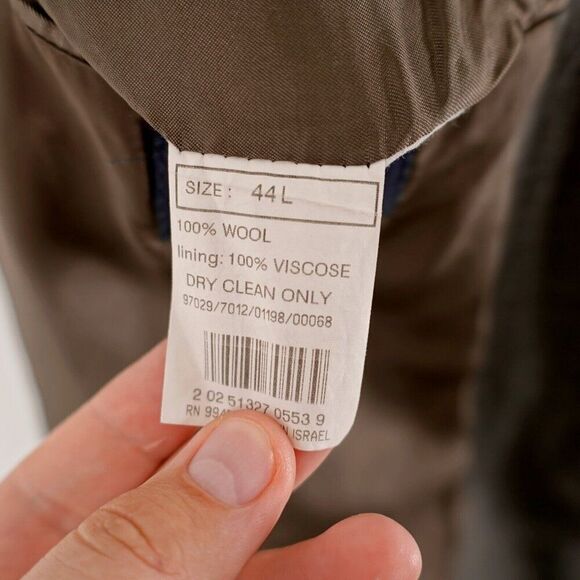 Brooks Brothers Gray Wool Sharksking W/ Brown Windowpane 3 Button Blazer 44L - Picture 10 of 13